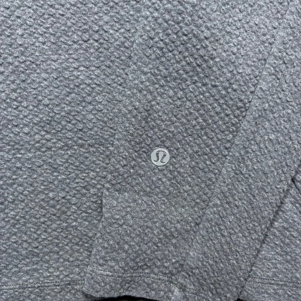 Lululemon At Ease Hoodie Mens Large Heathered Black Textured Knit LM3BF7S